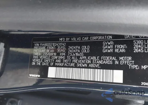 2013 Volvo Xc60 T6 z USA, uszkodzony, nr VIN YV4902DZ1D2431742